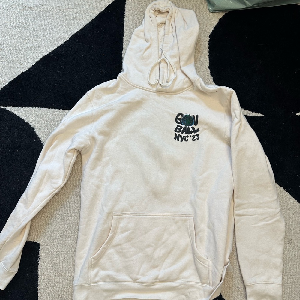 Cream Hoodie with Graphic Print
